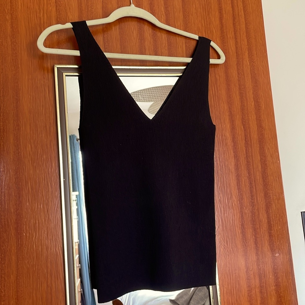 Women’s black knit tank top